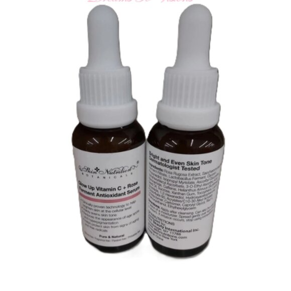 Lot of 3 Skin Nutrients Glow Up Vitamin C + Rose Ferment Antioxidant Serum,1 oz. - Picture 2 of 2